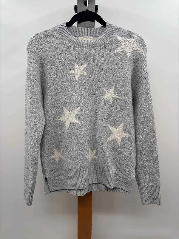 Christian Siriano Women's Size XS Gray Star Sweater Print Jacquard Patchwork