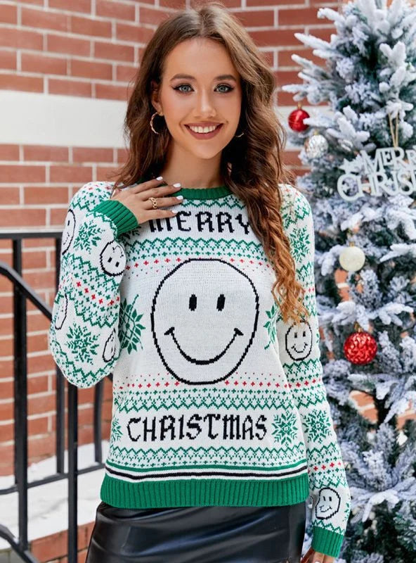FASHION CHRISTMAS PULLOVER KNITTED SWEATER Cowl Neck Pullover
