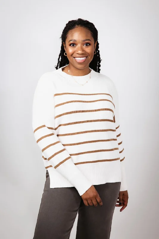 Miracle Striped Sweater for Women in Neutral | F147-NEUTRAL Seamless Knitted Crochet