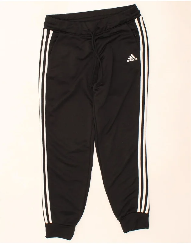 ADIDAS Womens Tracksuit Trousers Joggers UK 16/18 Large  Black Polyester Trousers Print Floral
