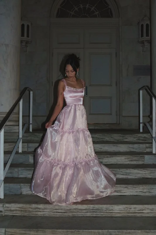 Beautiful Pink A Line Evening Dress Formal Prom Dress Party Gown cc1468