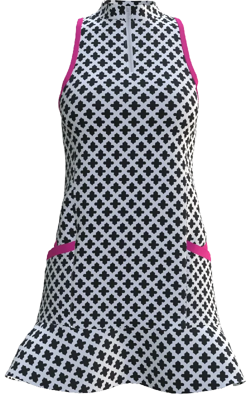 AB SPORT Women's Mosaic Print Flounce Golf Dress GD003-MOSBWP
