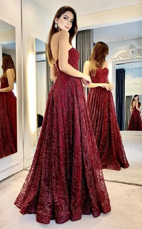 Strapless Long Prom Dress ,Lace Up Prom Dress    cg14009