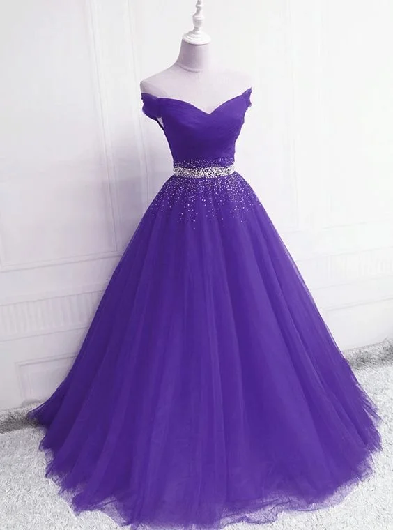 Fashionable Purple Handmade Off Shoulder Long Prom Dress, A-line Evening Dress cg13865 Fashionable Purple Handmade Off Shoulder Long Prom Dress, A-line Evening Dress cg13865