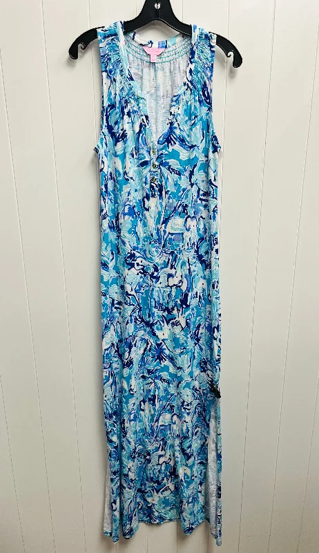 Dress Designer By Lilly Pulitzer In Blue & White, Size: M
