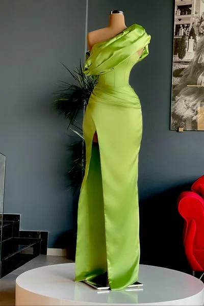 Elegant One Shoulder Long Evening Prom Dress With Split C2039