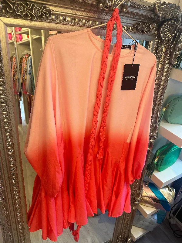 Tye dye pink tie up dress/top