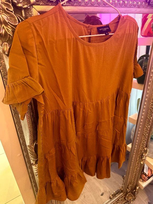 Camel frill dress