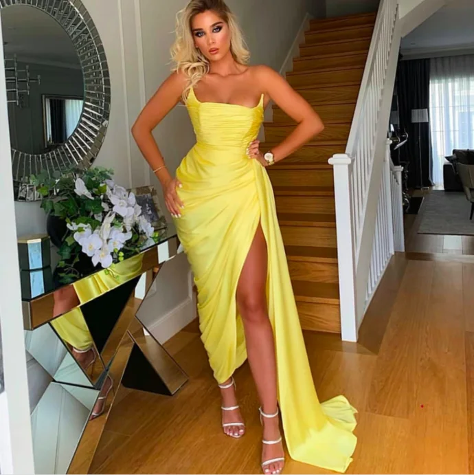 yellow prom dresses 2020 sweetheart neckline side slit sexy chiffon faced satin evening dresses formal dresses cg13809 yellow prom dresses 2020 sweetheart neckline side slit sexy chiffon faced satin evening dresses formal dresses cg13809