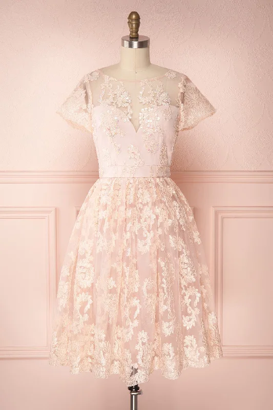Agun Rose | Pink Embroidered Dress