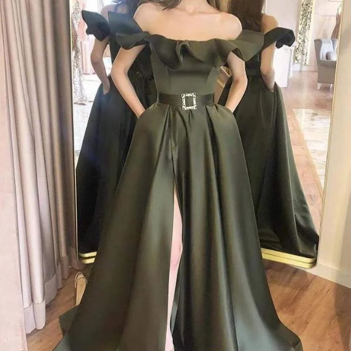 satin prom dresses off the shoulder side slit green evening dresses long formal dresses cg13810 satin prom dresses off the shoulder side slit green evening dresses long formal dresses cg13810
