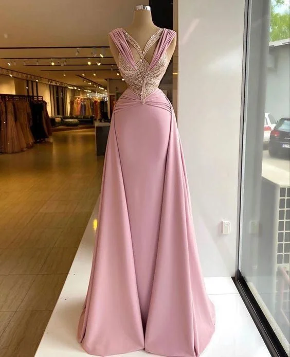 Pink Long evening Prom Dress C2237