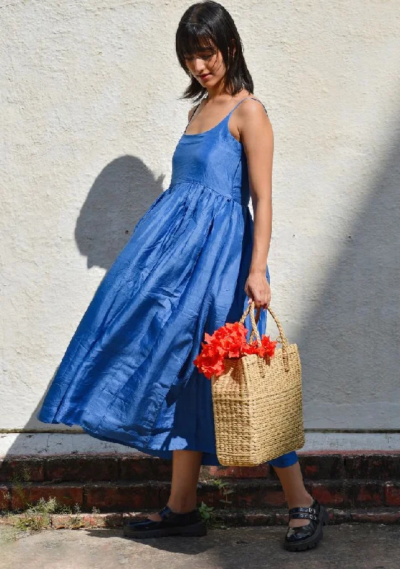 Gathered Silk Dress