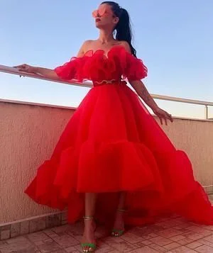 Organza Red Prom Dress , Charming Prom Dress   cg13937