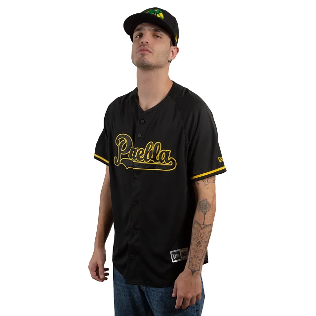 Jersey Alternativo Pericos de Puebla LMB Negro Short Sleeve Jersey Top