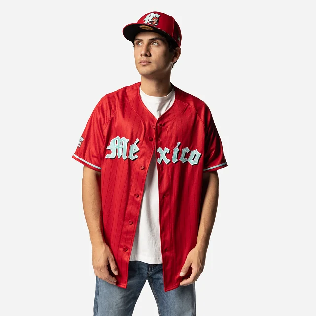 Jersey Pinstripe Rojo Diablos Rojos del México LMB Lightweight Jersey Top