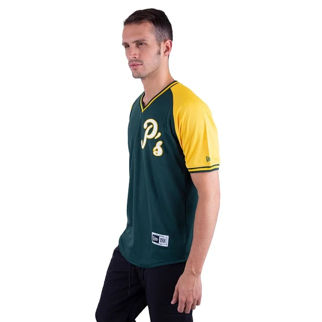 Jersey Cerrado Verde de Pericos de Puebla LMB Floral Jersey Blouse