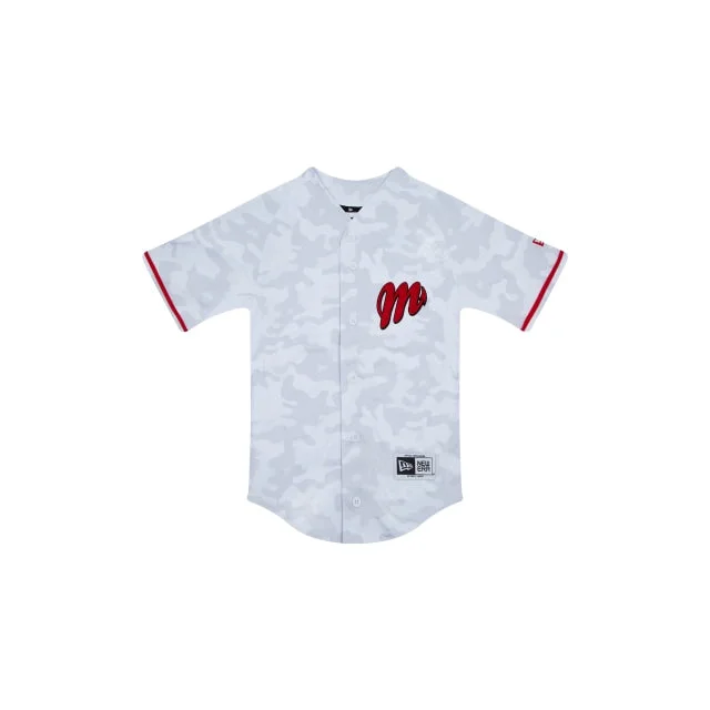 Jersey Diablos Rojos del México LMB Fangear para Niña o Niño Olive Green Jersey Tee