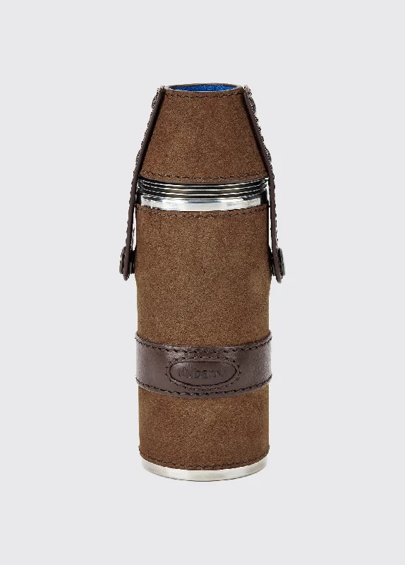 Jersey Hunter Flask in Dubarry Leather - Walnut Bronze Jersey Tee