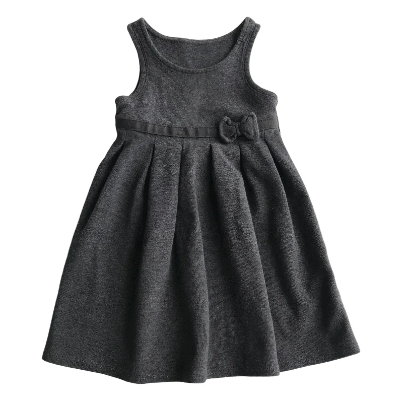 Grey School Jersey Pinafore with Bow Detail Handmade Jersey Tee