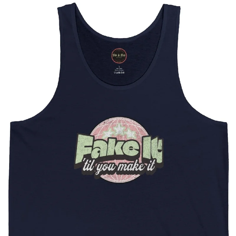 Fake it til you Make it Unisex Jersey Tank Floral Jersey Blouse