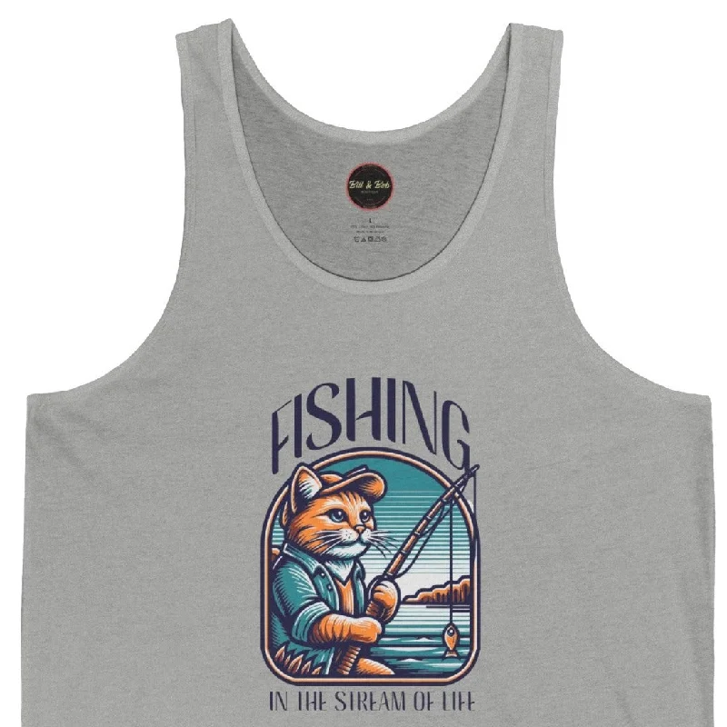 Fishing in the Stream of Life Unisex Jersey Tank Polka Dot Jersey Shirt