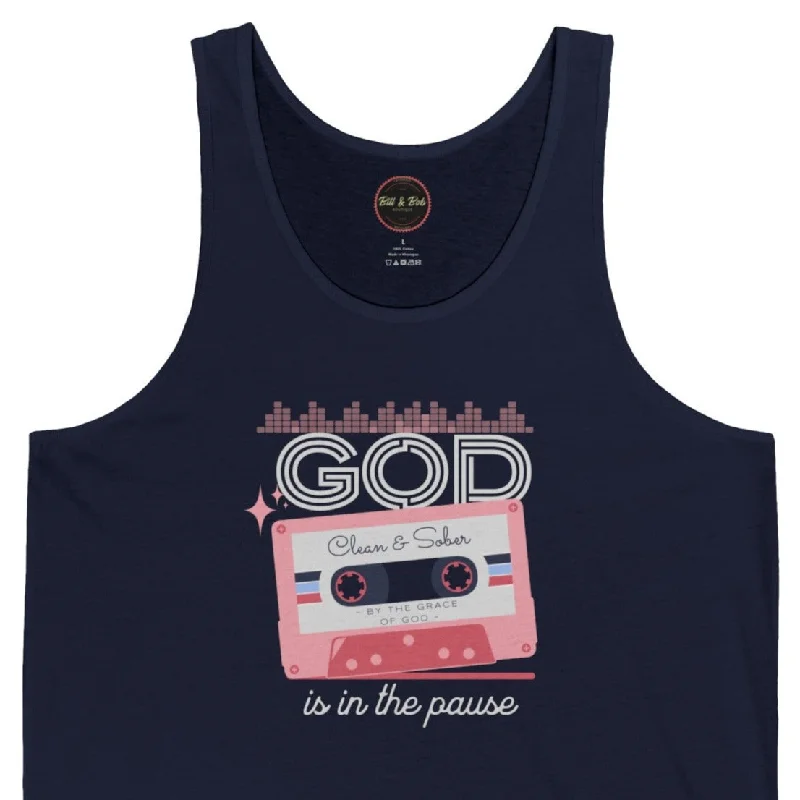 God is in the Pause Unisex Jersey Tank Emerald Green Jersey Tee