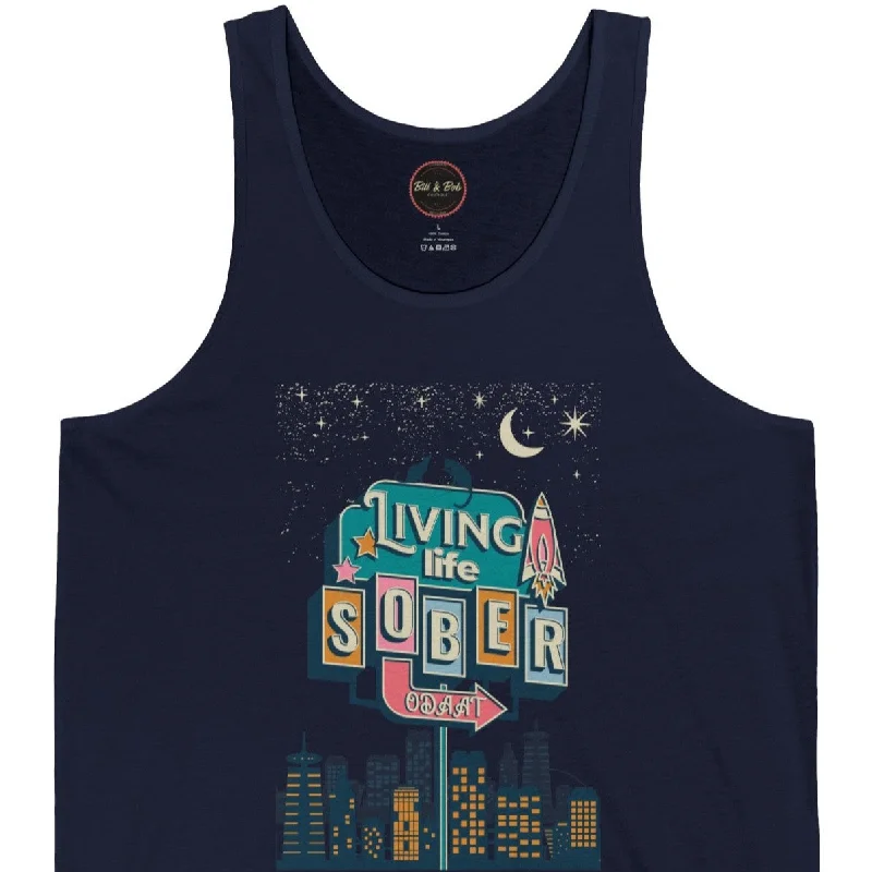 Living Life Sober Unisex Jersey Tank Lavender Jersey Tee