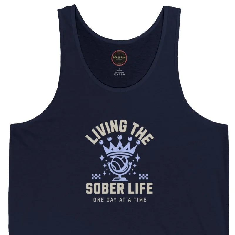 Living the Sober Life Unisex Jersey Tank Royal Blue Jersey Shirt