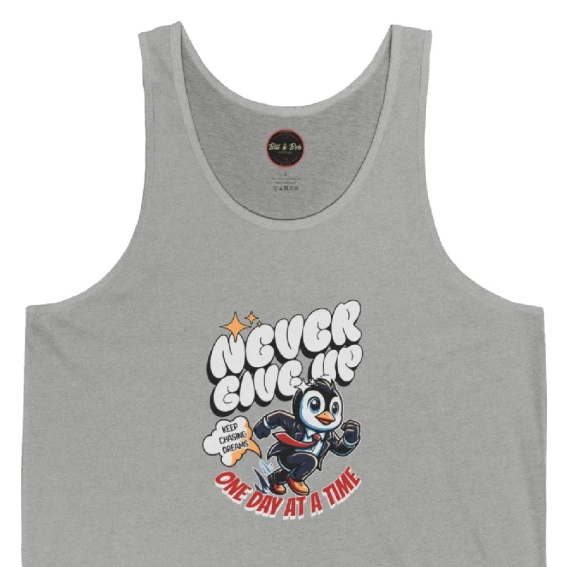 Never Give Up Unisex Jersey Tank Bronze Jersey Tee