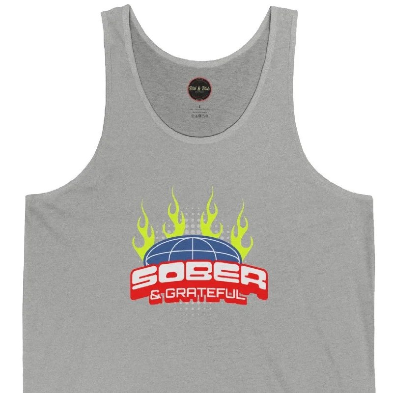 Sober and Grateful Unisex Jersey Tank Round Neck Jersey Tee