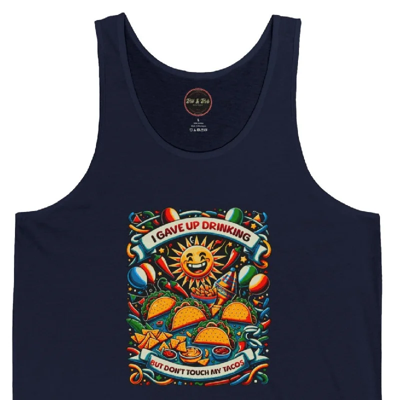 Tacos Unisex Jersey Tank Navy Blue Jersey Tee