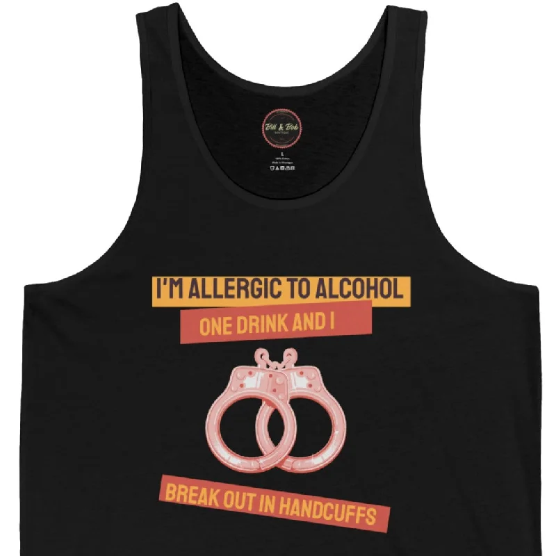 Break Out in Handcuffs Unisex Jersey Tank Silver Jersey Tee