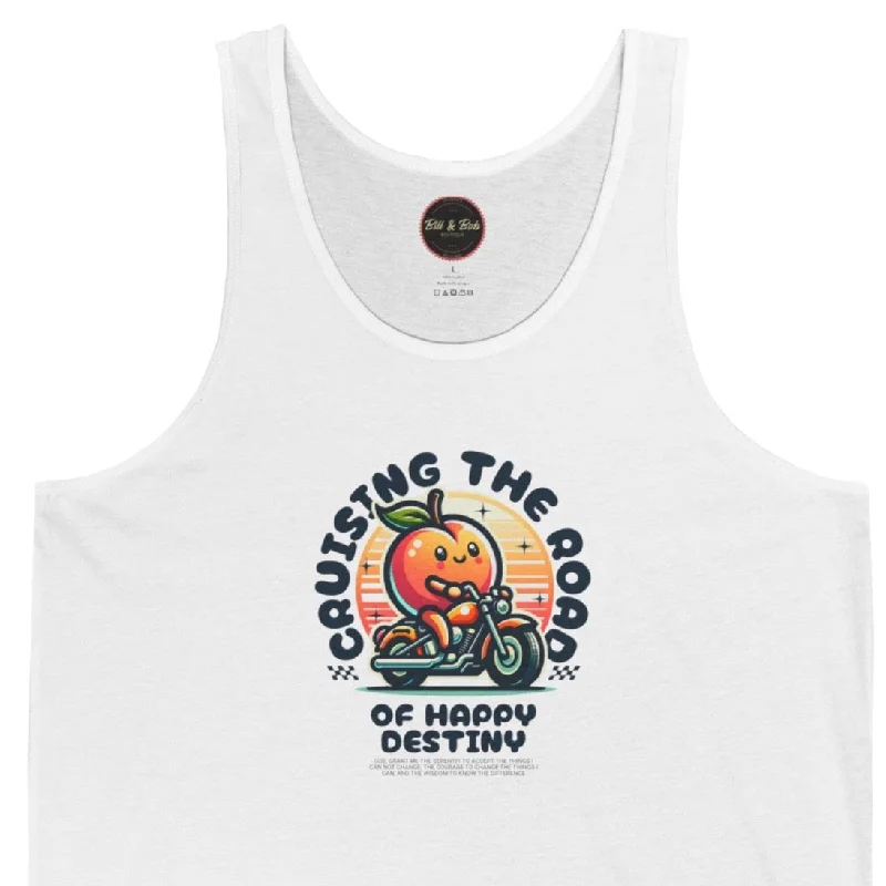 Cruising the Road of Happy Destiny Unisex Jersey Tank Custom Jersey Tee