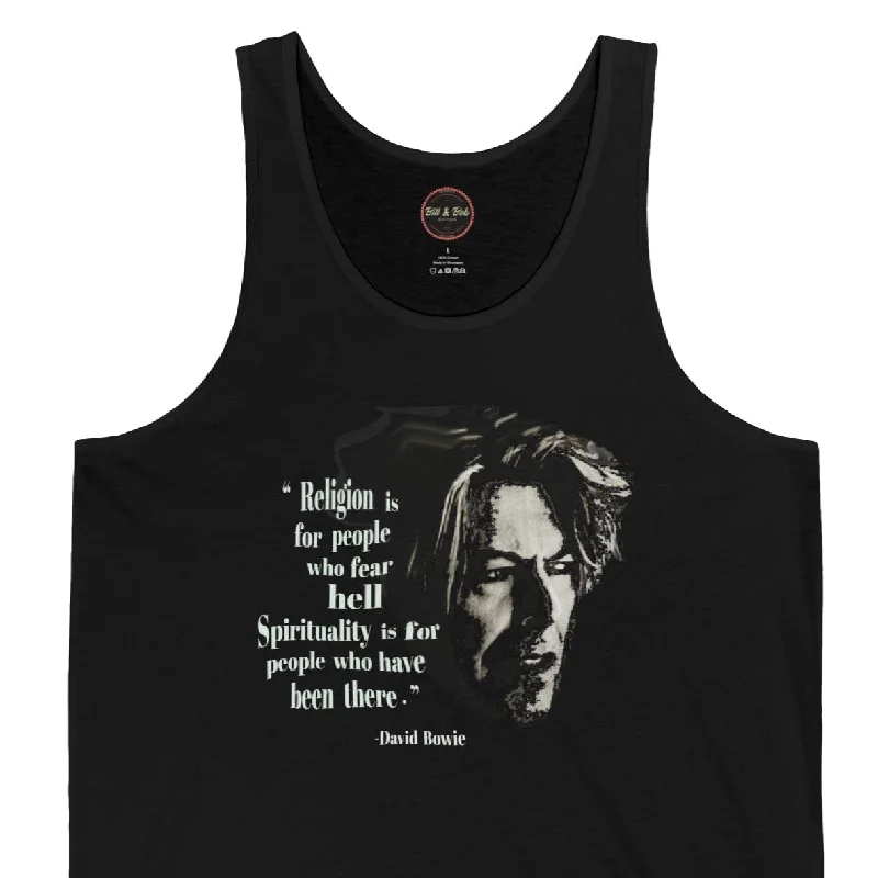 David Bowie Spirituality Quote Unisex Jersey Tank Affordable Jersey Tee