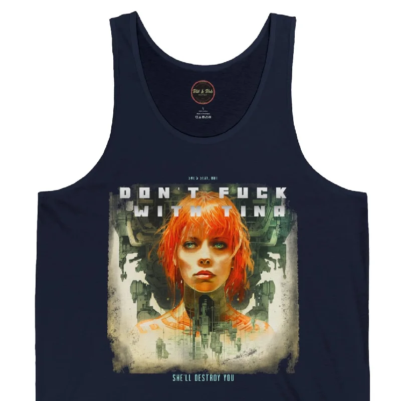 Don't F@ck with Tina Unisex Jersey Tank Emerald Green Jersey Tee