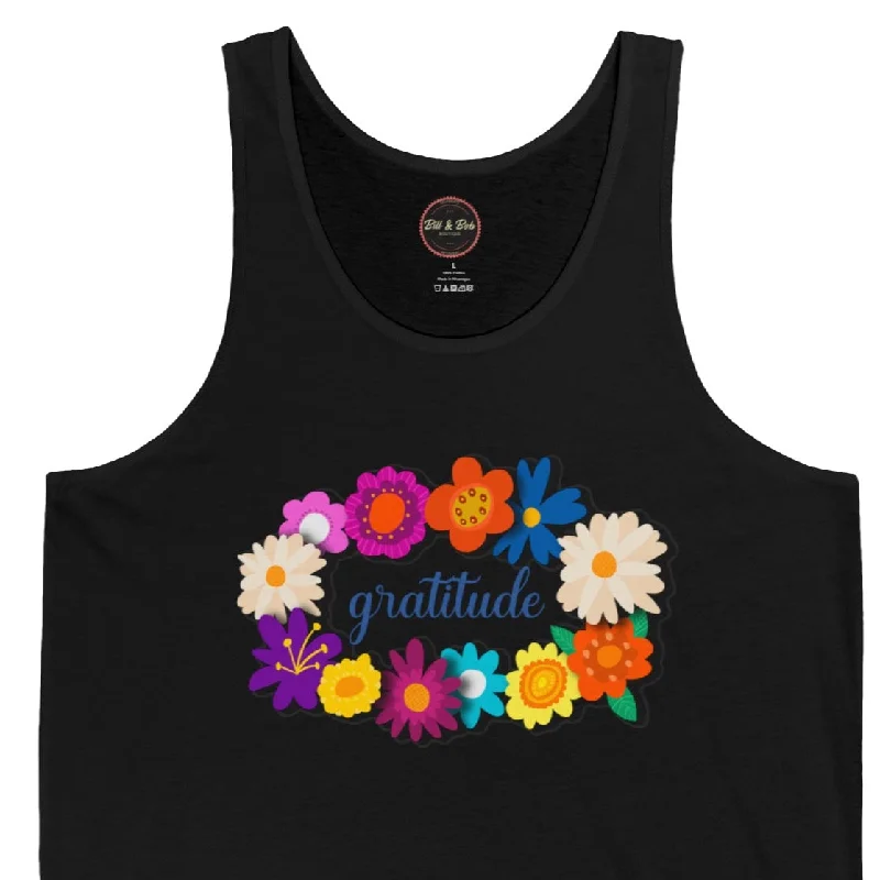 Floral Gratitude Unisex Jersey Tank Limited Edition Jersey Tee