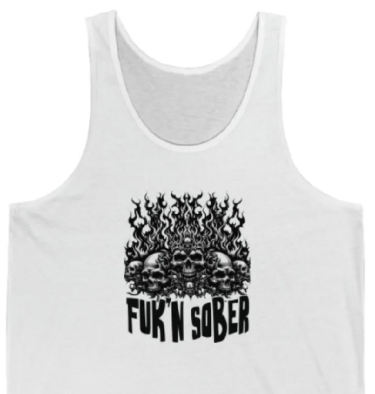 Fuk'n Sober Unisex Jersey Tank Party Jersey Tee