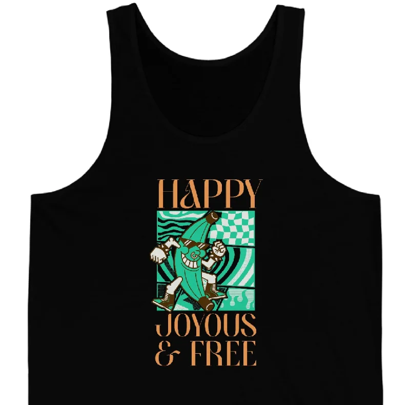 Happy Joyous and Free Unisex Jersey Tank Comfortable Jersey Tee