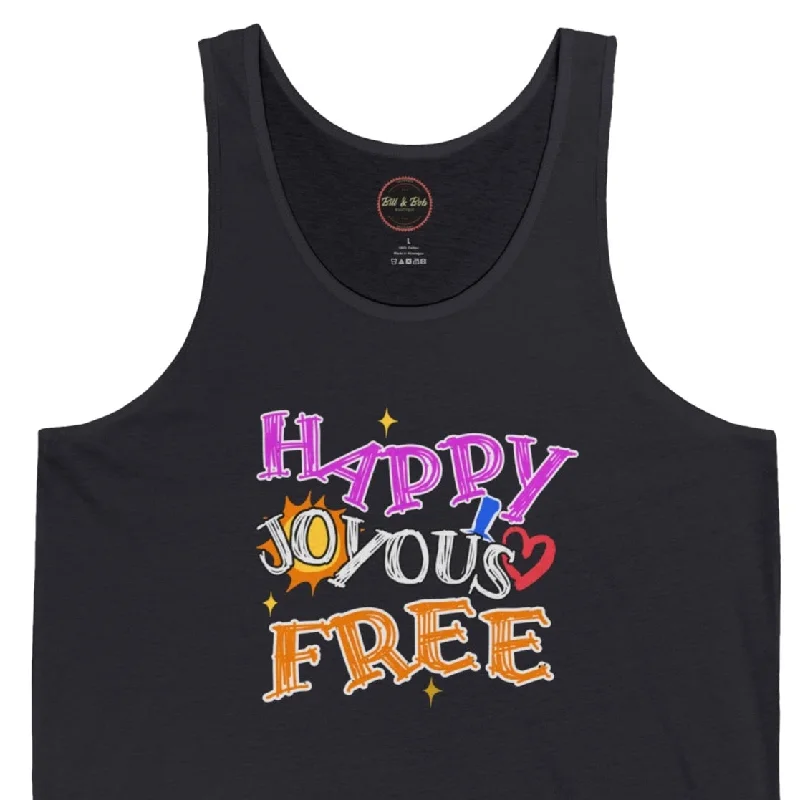 Happy Joyous Free Unisex Jersey Tank Silk Jersey Blouse