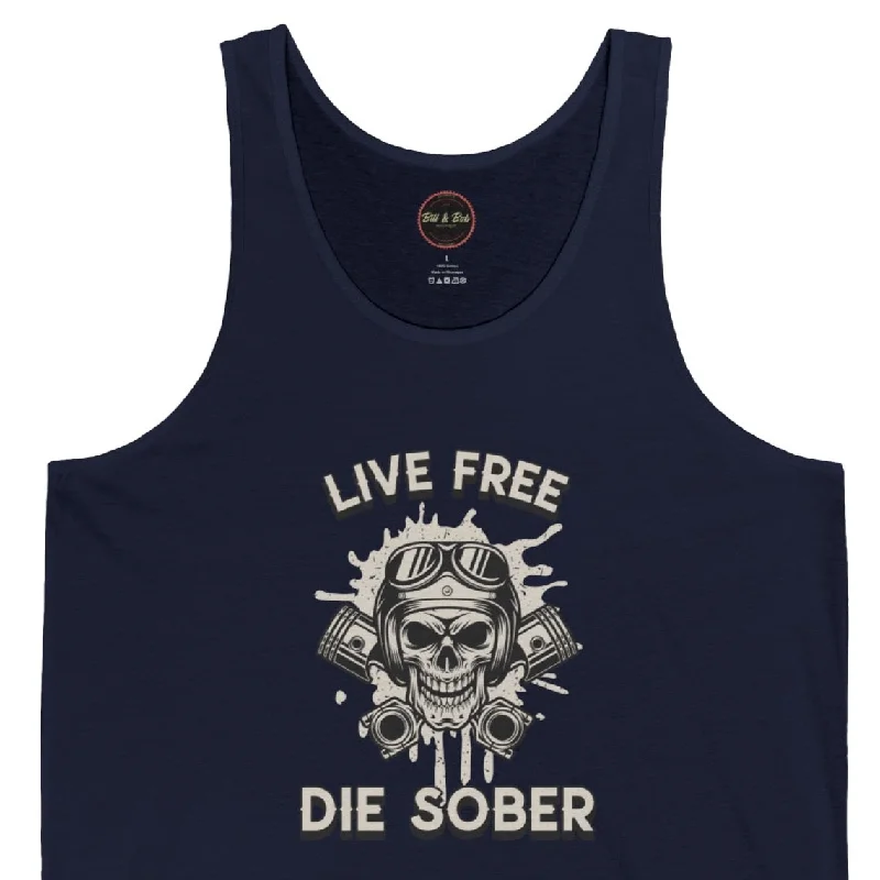 Live Free Die Sober Unisex Jersey Tank Floral Jersey Blouse