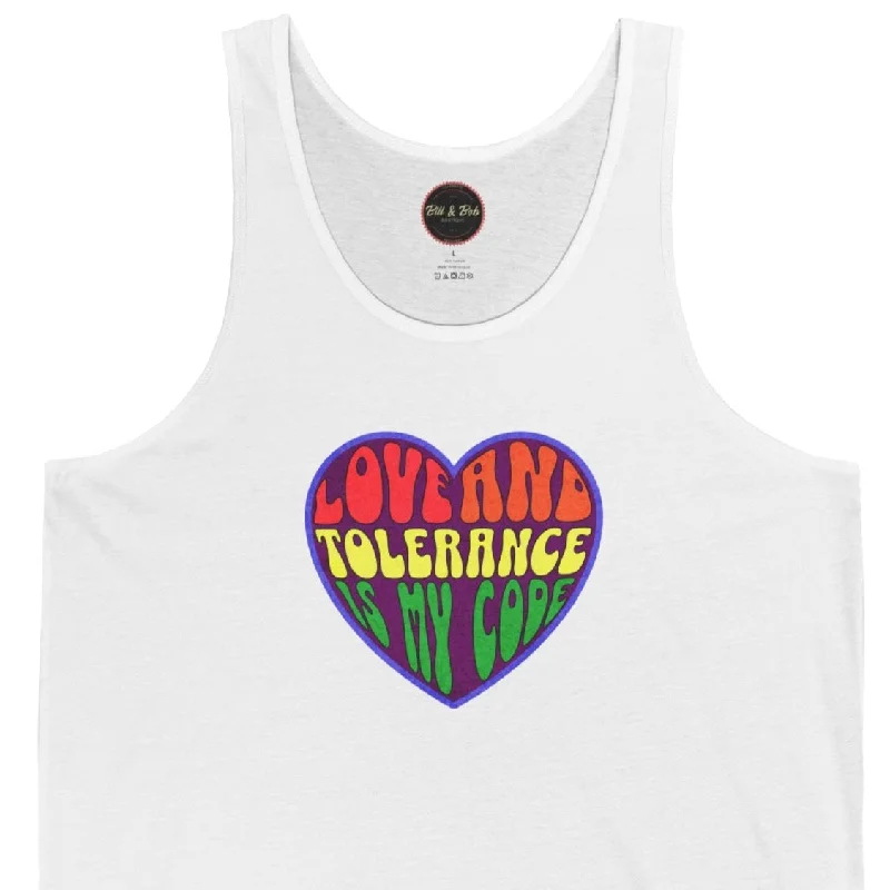 Love and Tolerance Unisex Jersey Tank Patterned Jersey Tee