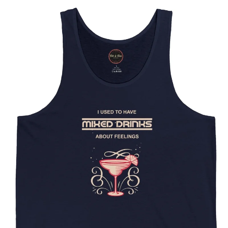 Mixed Drinks about Feelings Unisex Jersey Tank Asymmetrical Jersey Blouse