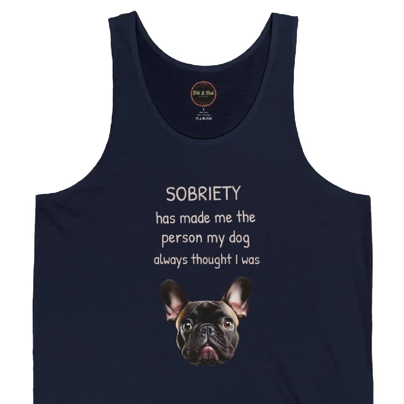 My Dog Knew Unisex Jersey Tank Navy Blue Jersey Tee