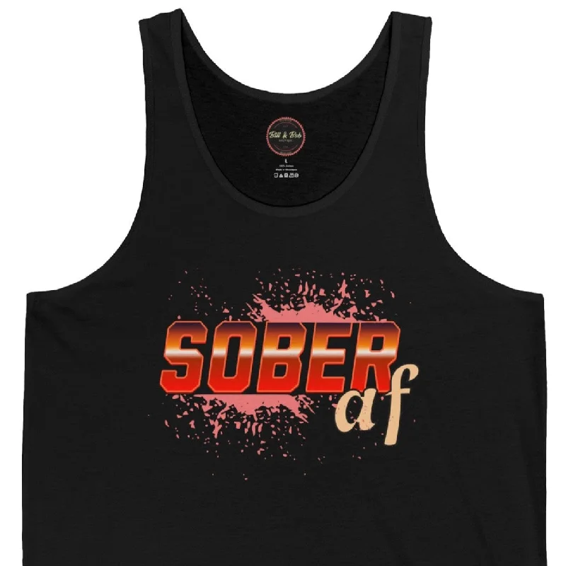 Sober AF Unisex Jersey Tank Eco-Friendly Jersey Tee