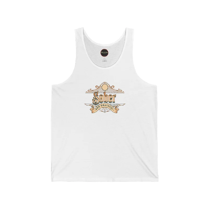 Sober and Grateful Unisex Jersey Tank Textured Jersey Blouse