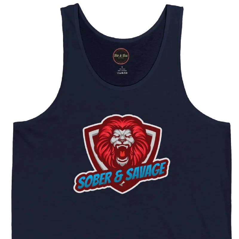 Sober and Savage Unisex Jersey Tank Maximalist Jersey Tee