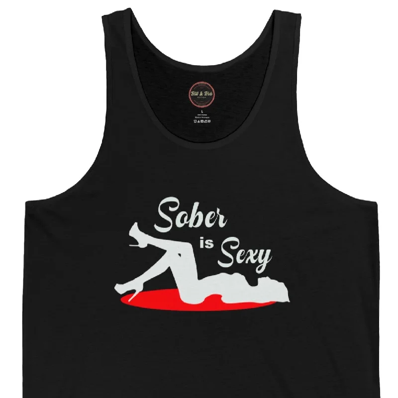 Sober is Sexy Unisex Jersey Tank Jet Black Jersey Tee
