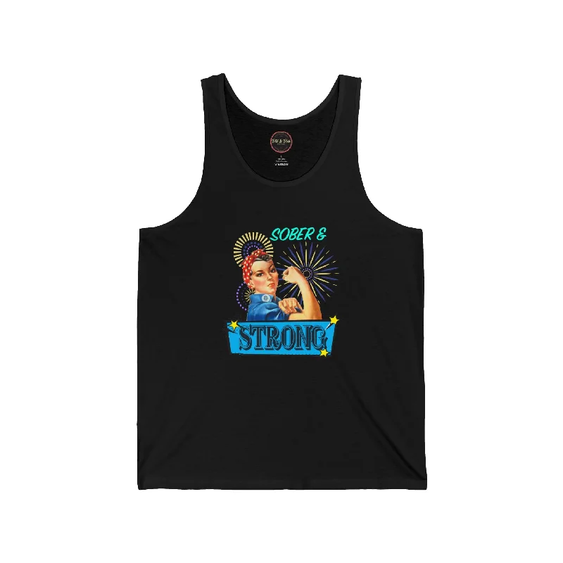Sober & Strong Vintage Unisex Jersey Tank Polka Dot Jersey Shirt