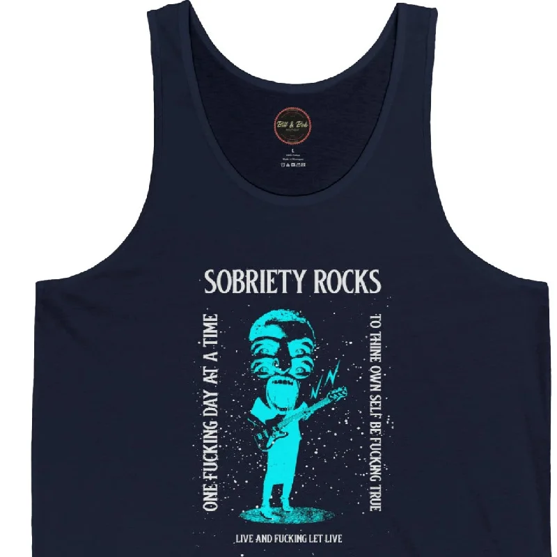 Sobriety Rocks Unisex Jersey Tank Gold Jersey Tee